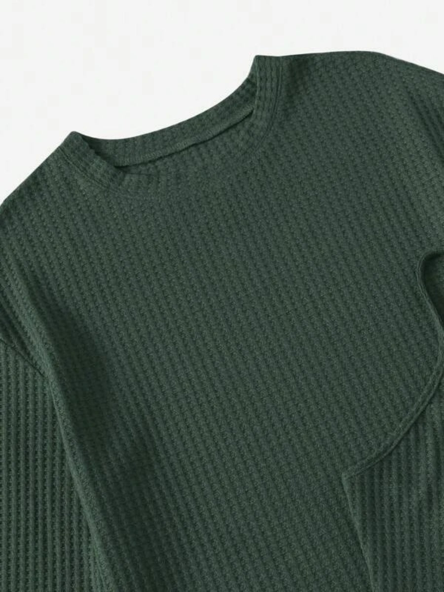 3 Piece Solid Tie Front Lounge Set-Soco Hoodie