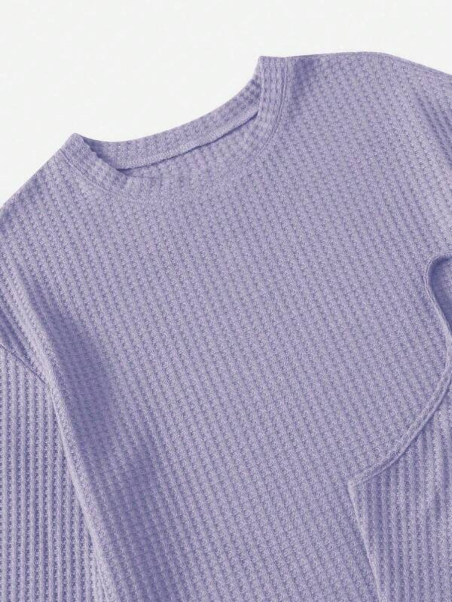 3 Piece Solid Tie Front Lounge Set-Soco Hoodie