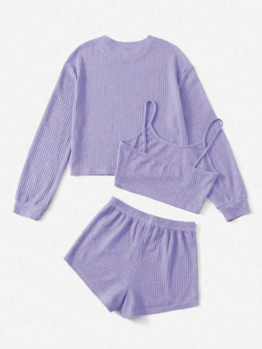 3 Piece Solid Tie Front Lounge Set-Soco Hoodie