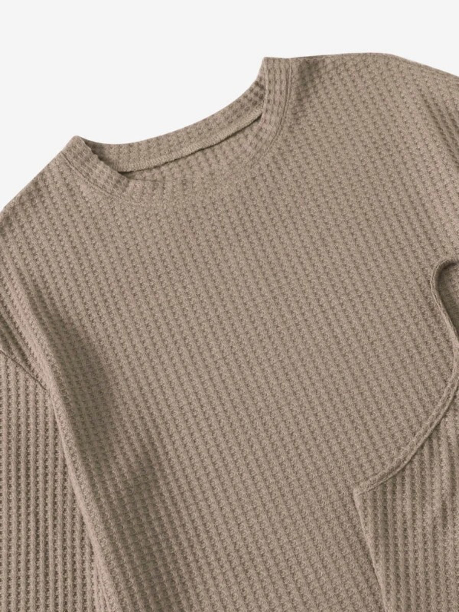 3 Piece Solid Tie Front Lounge Set-Soco Hoodie