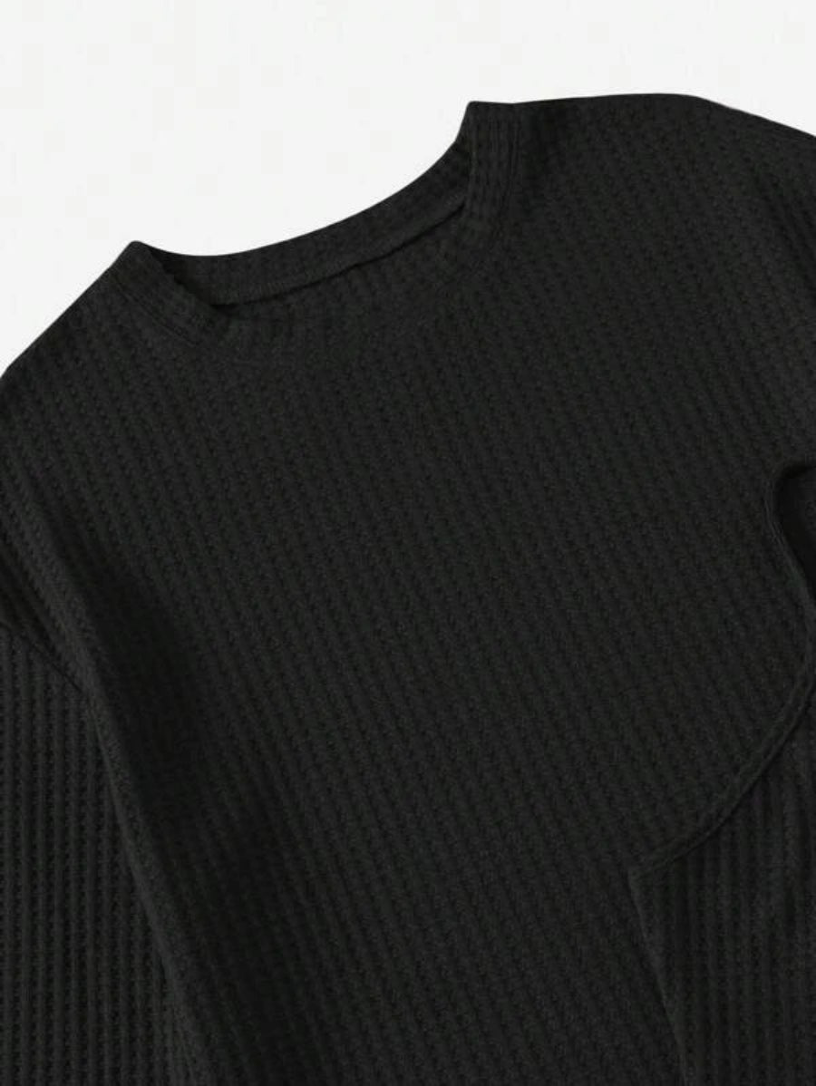 3 Piece Solid Tie Front Lounge Set-Soco Hoodie