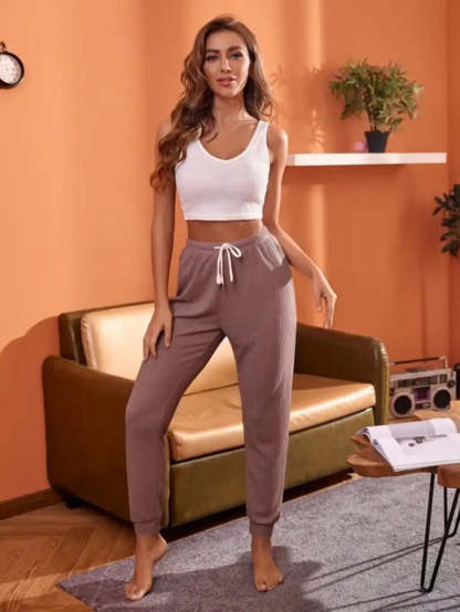 3 Piece Tank Top And Pants Pajama Set With Robe-Soco Hoodie