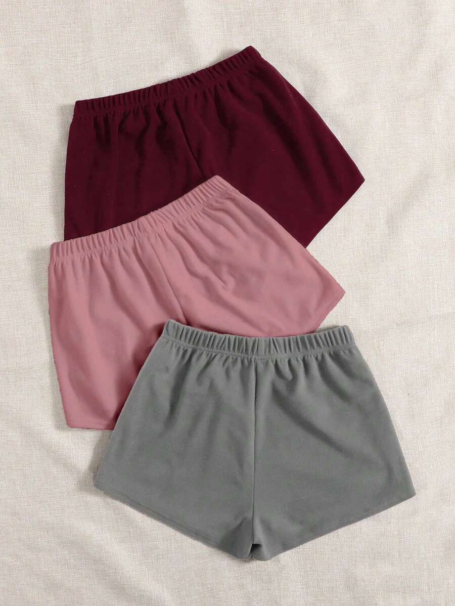 3 Pieces Solid Knot Lounge Shorts-Soco Hoodie