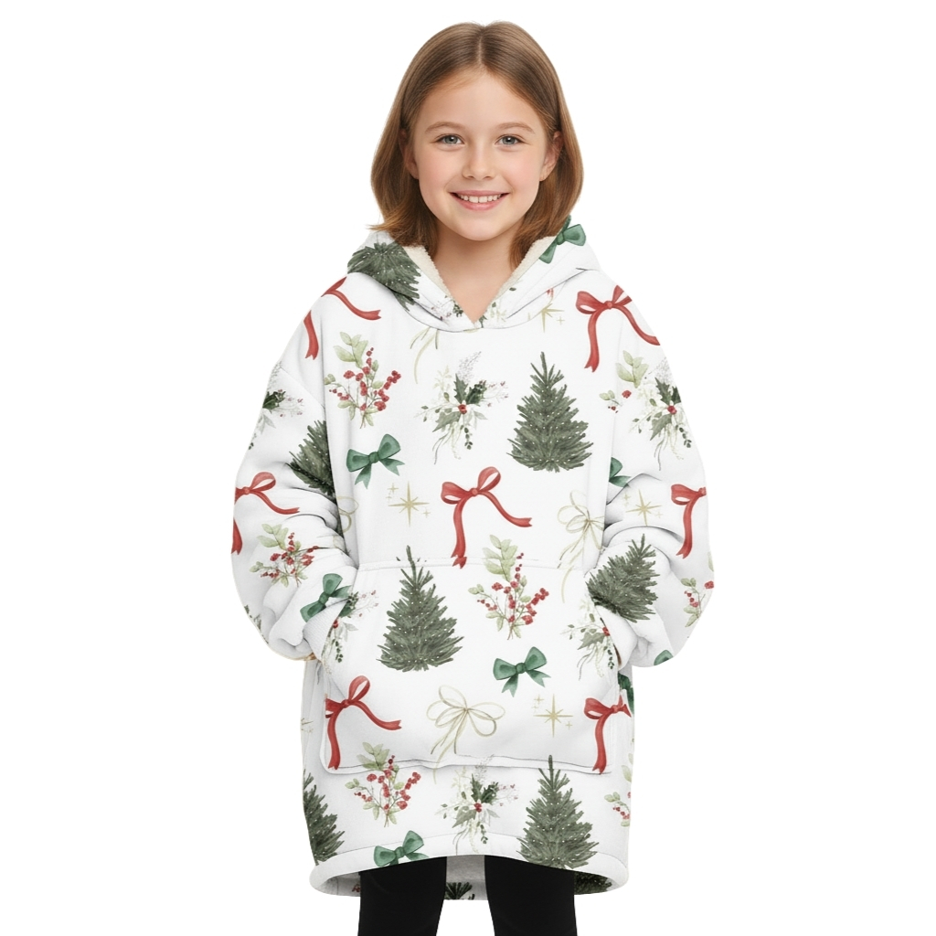 Christmas Tree Design Oversized Blanket Hoodie