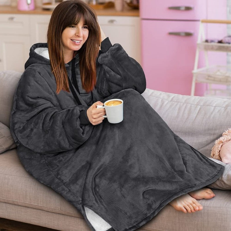 Warm Flannel Oversized Long Hoodies-Soco Hoodie