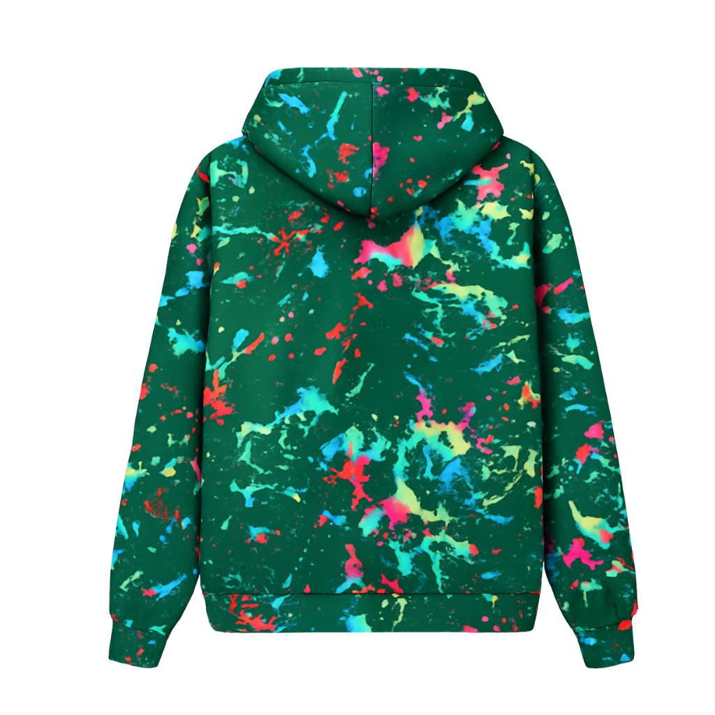 Color Printing Graphic Casual Long Sleeve Hooded Sport Sweatshirt For Women