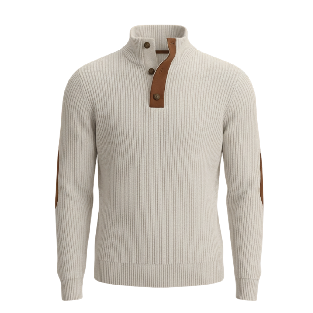 Corduroy Textured Button Pullover