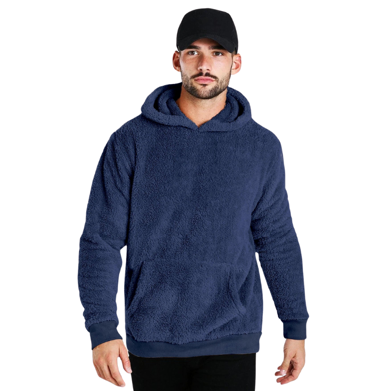 Plush Fleece Warmth Hoodie Blue