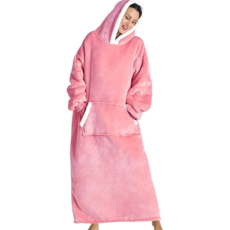 Loose Long Flannel Warm Wearable Blanket Hoodie-Soco Hoodie