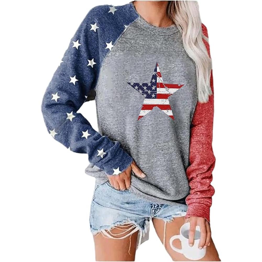 Baseball Stitch Print Pullover Sweatshirt American Spirit Sweatshirt