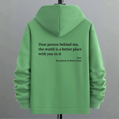 Men's Letter Print Pocket Drawstring Graphic Hoodie,