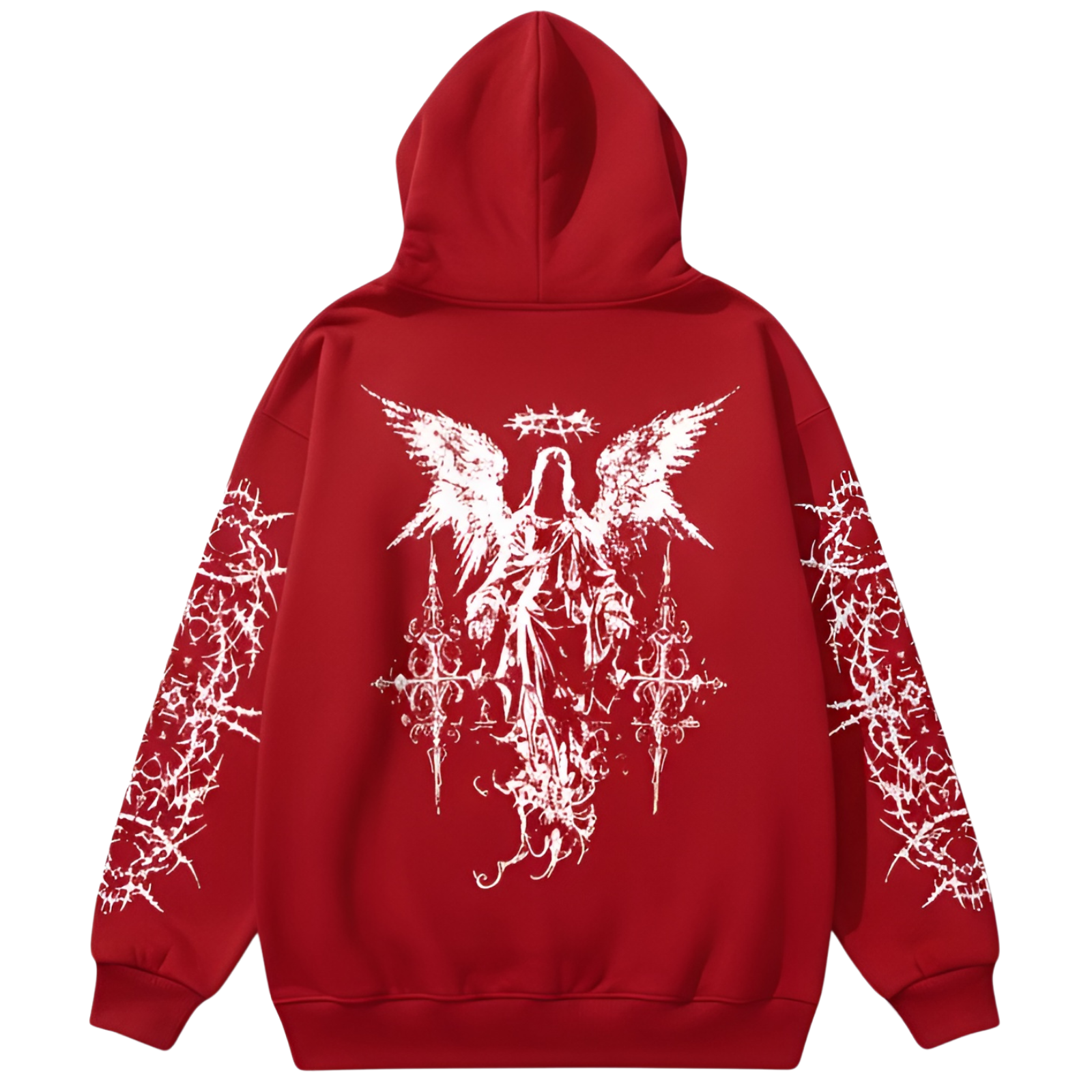 Men Angel Gothic Graphic Print Hoodie