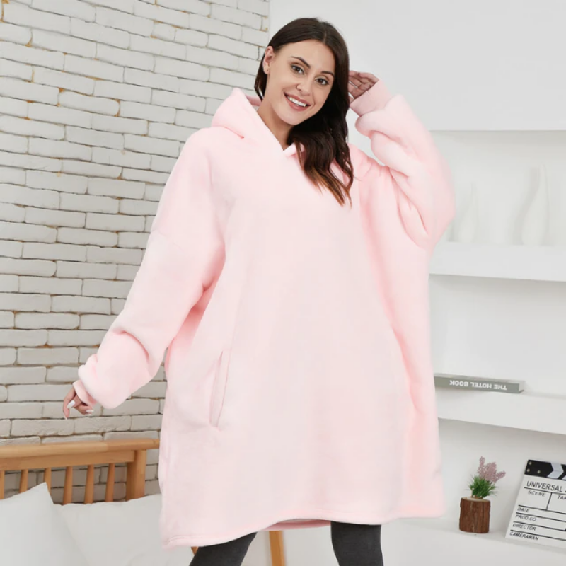 The Giant and Warm Pocket Fleece Oversized Blanket Hoodie-Soco Hoodie