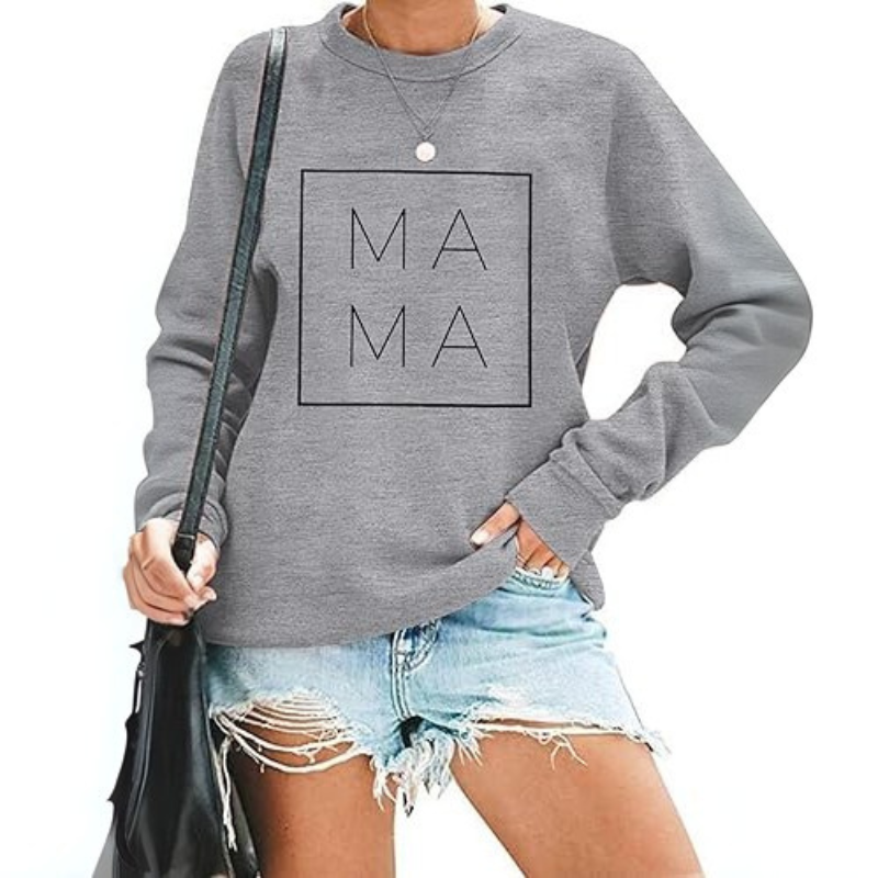 Modern Mama Printed Sweatshirt Gray
