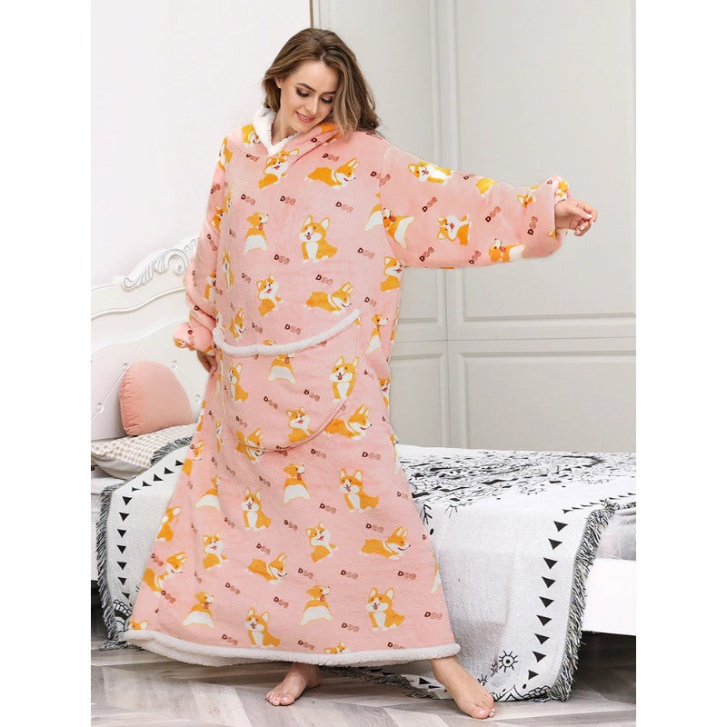 Oversized Long Warm Printed Winter Hoodies-Soco Hoodie