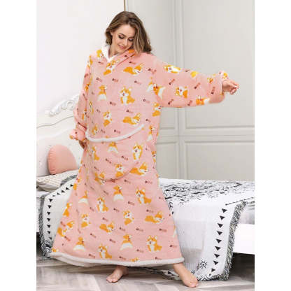 Oversized Long Warm Printed Winter Hoodies-Soco Hoodie