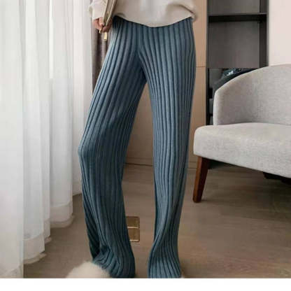 Knitted Wide-Leg High-Waist Pants-Soco Hoodie