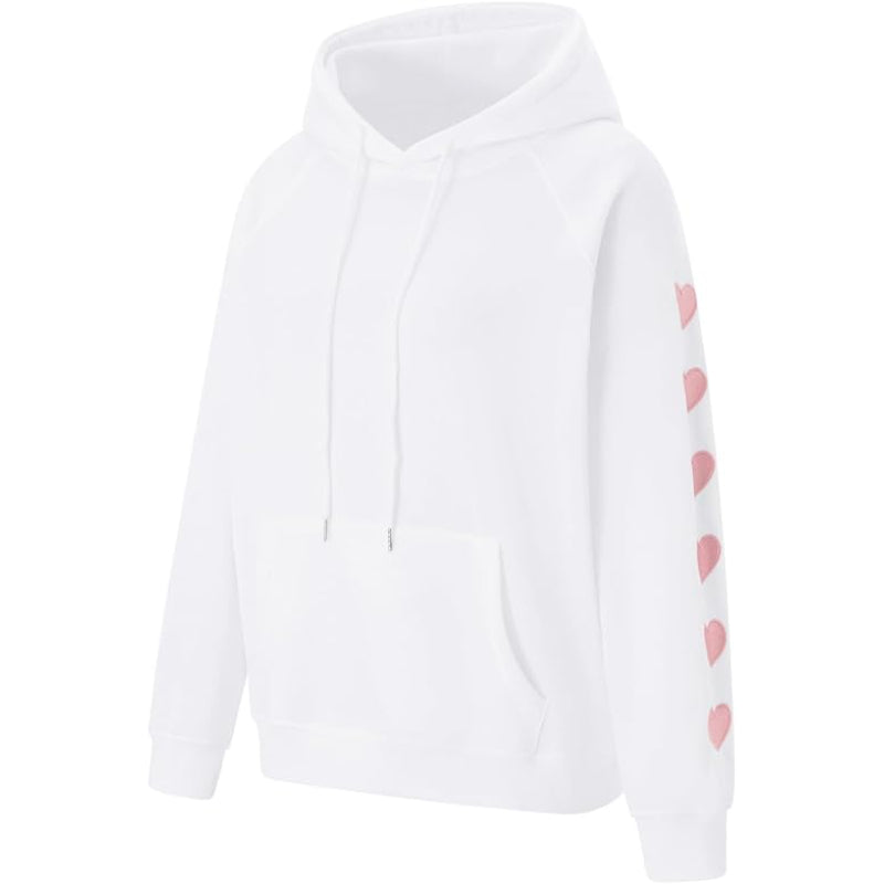 Long Sleeve Hooded Sweatshirt White