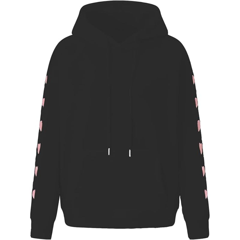 Long Sleeve Hooded Sweatshirt Black