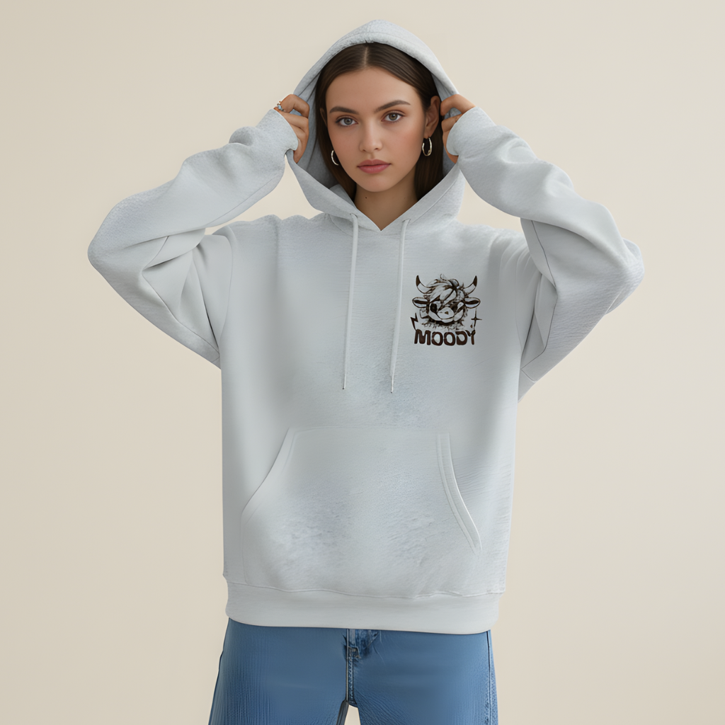 Highland Cow Graphic Print Oversized Hoodie