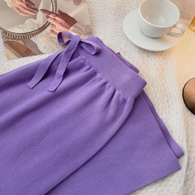 Warm Straight Knitted Pants-Soco Hoodie