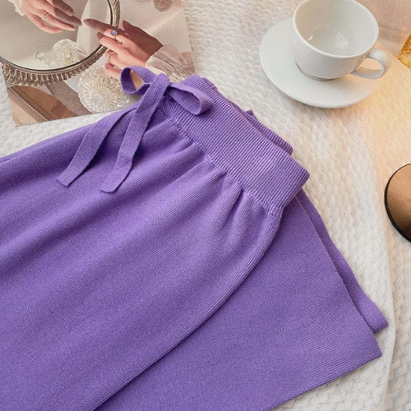 Warm Straight Knitted Pants-Soco Hoodie