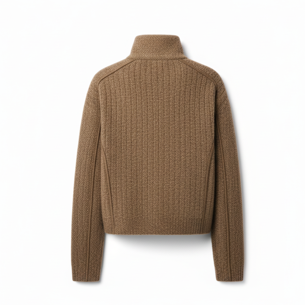 Cozy Ribbed Zip Up Knit Jacket