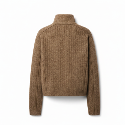 Cozy Ribbed Zip Up Knit Jacket