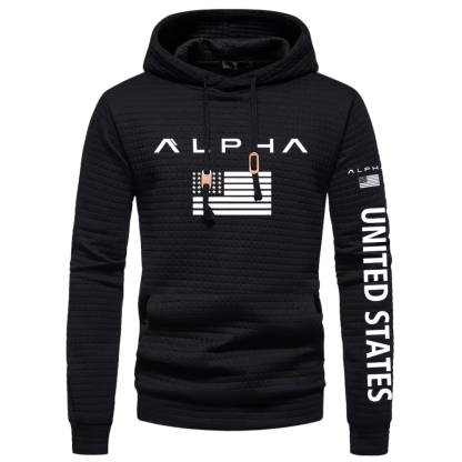 ALPHA Men Patriotic Hoodie With American Flag