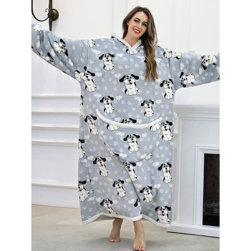 Oversized Long Warm Printed Winter Hoodies-Soco Hoodie