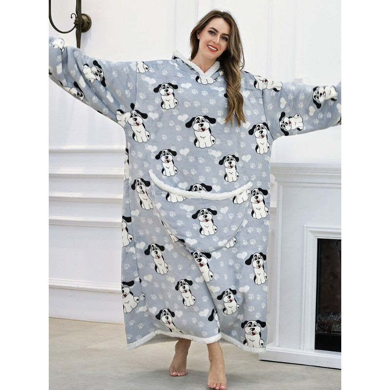 Oversized Long Warm Printed Winter Hoodies-Soco Hoodie