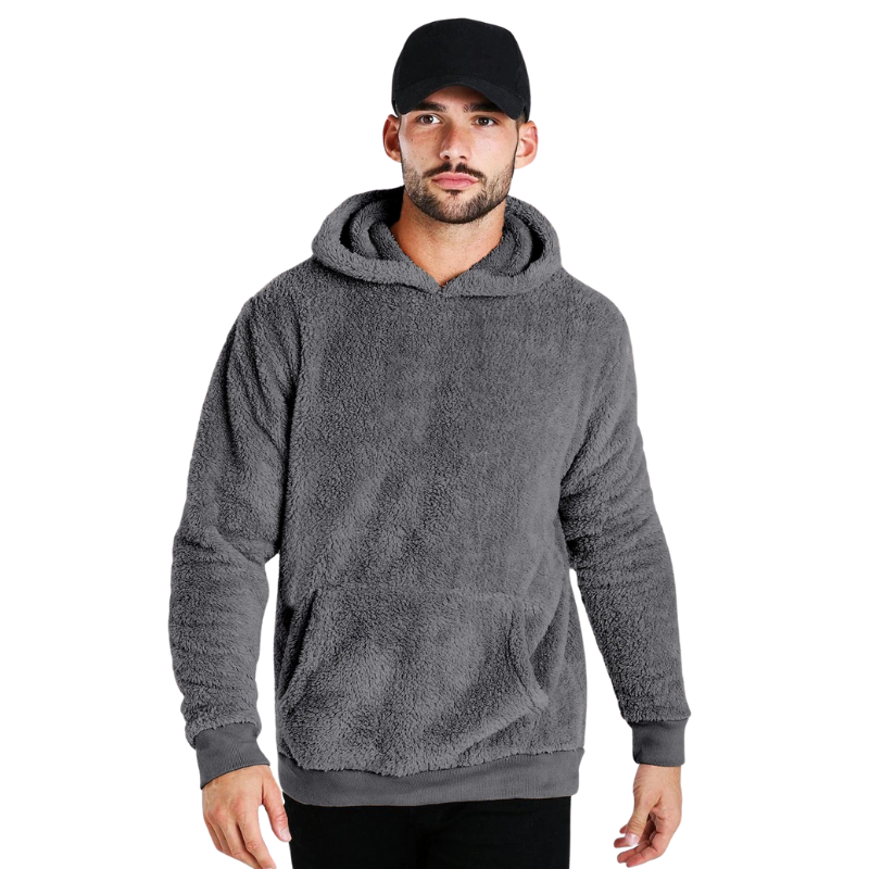 Plush Fleece Warmth Hoodie Gray