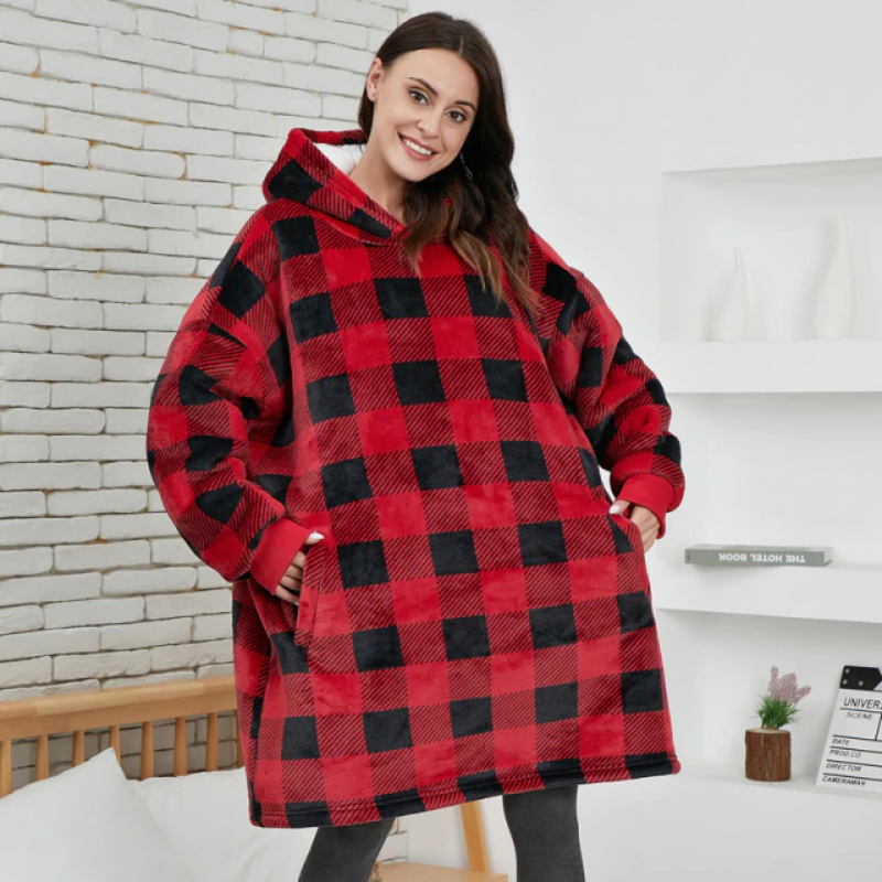 The Giant and Warm Pocket Fleece Oversized Blanket Hoodie-Soco Hoodie