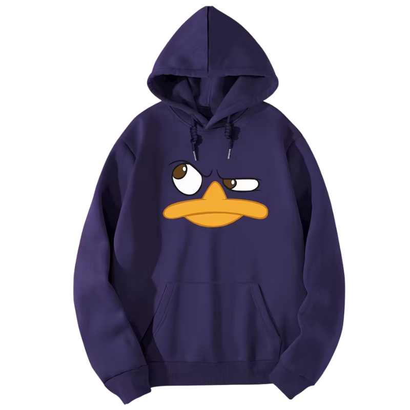 Casual Cartoon Duck Printed Hoodie For Men