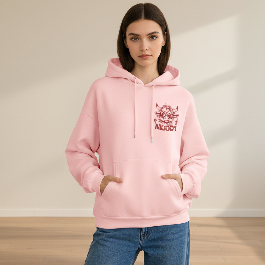 Highland Cow Graphic Print Oversized Hoodie