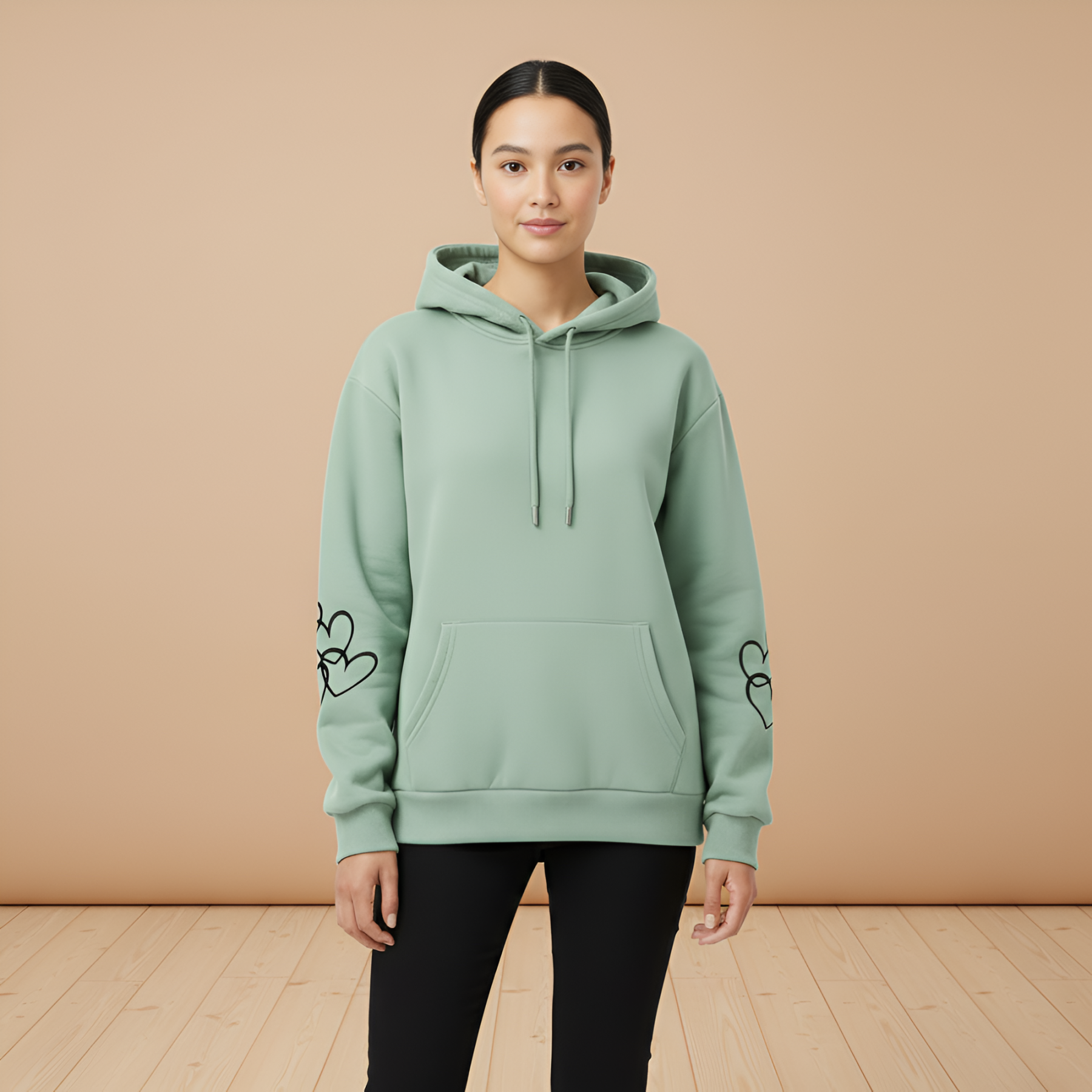 Floral Bull Graphic Print Pullover Hoodie For Women