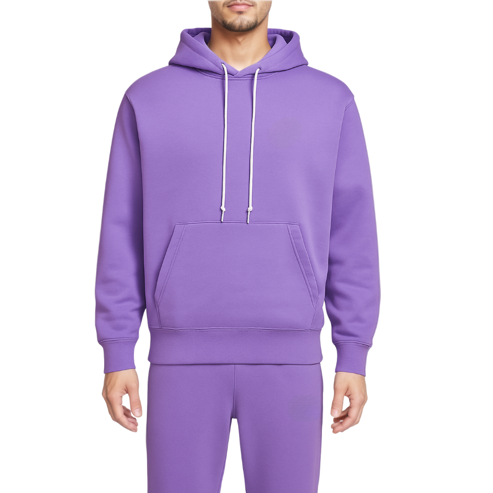 Mens Classic Fleece Pullover Hoodie Purple