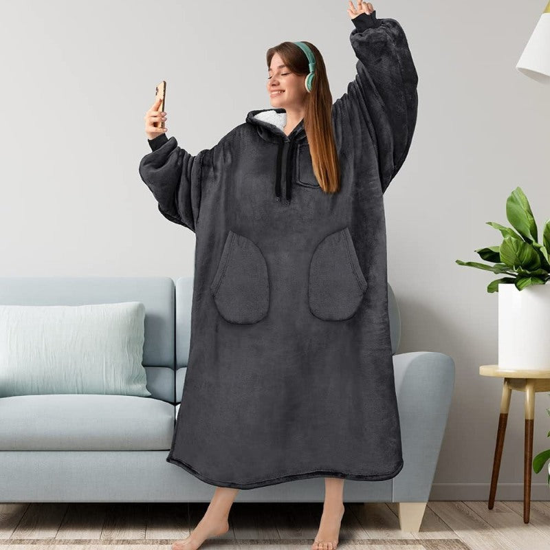 Warm Flannel Oversized Long Hoodies-Soco Hoodie