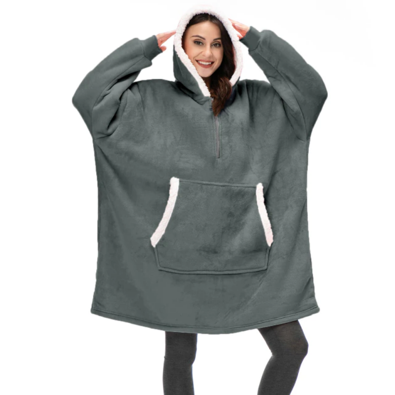 The Warm Half Zipper Blanket Hoodie-Soco Hoodie