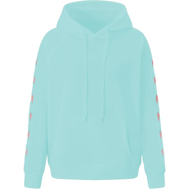 Long Sleeve Hooded Sweatshirt Turquoise
