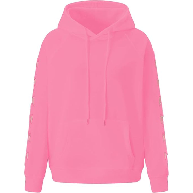 Long Sleeve Hooded Sweatshirt Pink