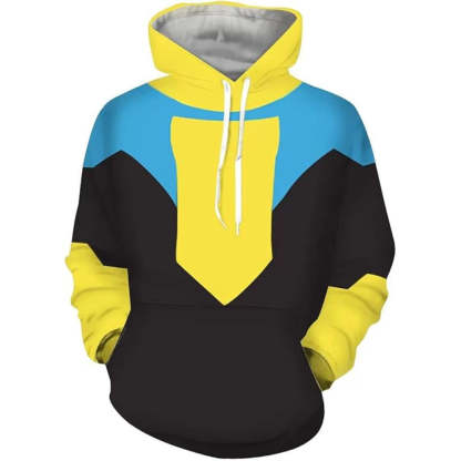 Two Tone Pullover Hoodie With Contrast Sleeves Yellow Unzipped