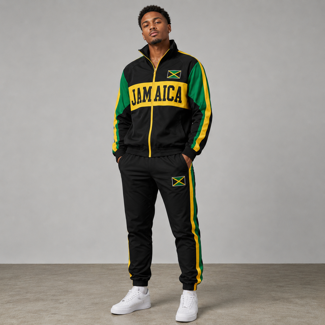 World Cup 2026 Themed Jamaica Football Fan Sweatshirt And Jogger Set