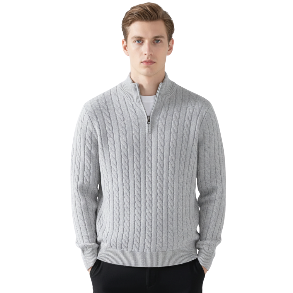 Half Zip Knit Sweater For Men