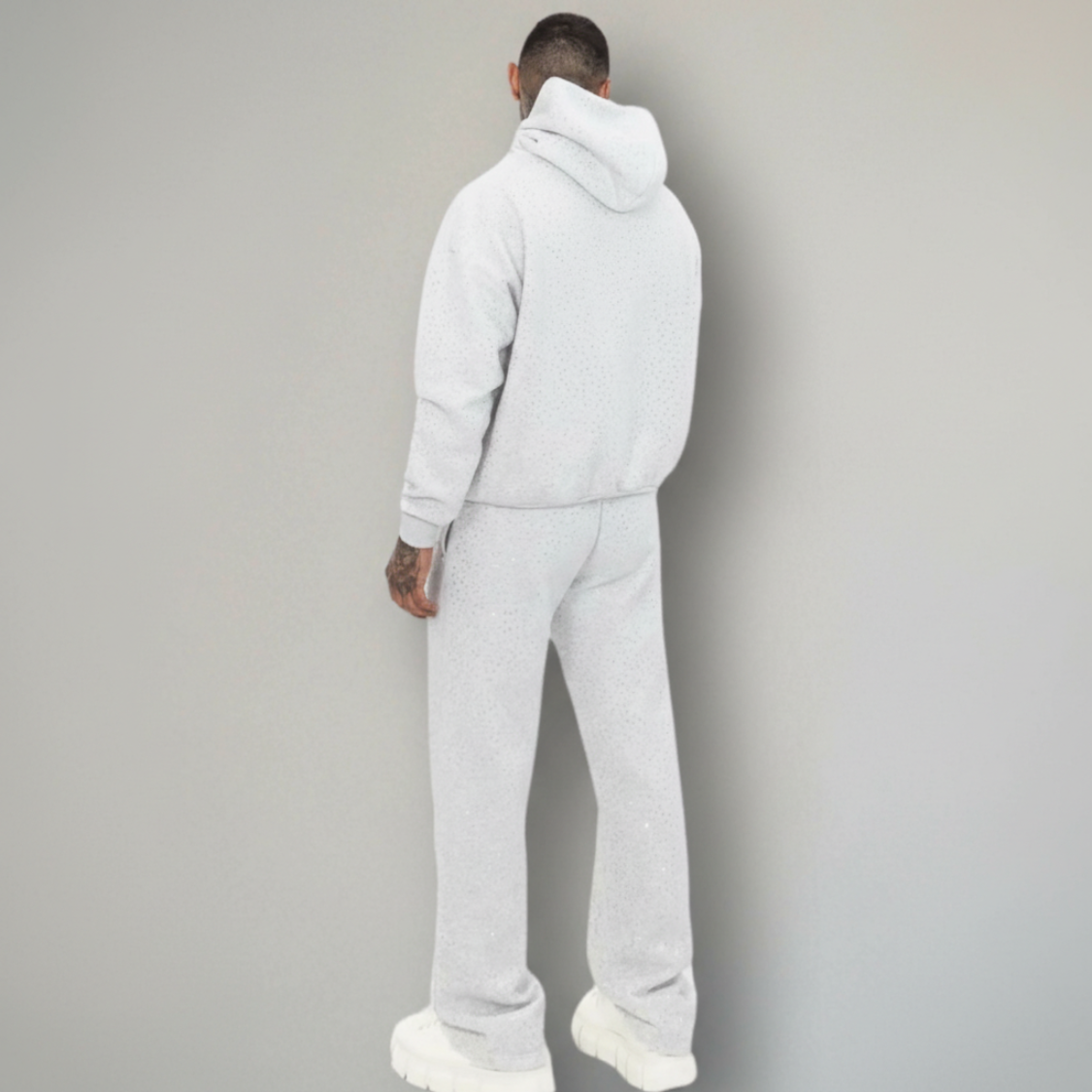 Rhinestone Detail Pullover Hoodie With Hood