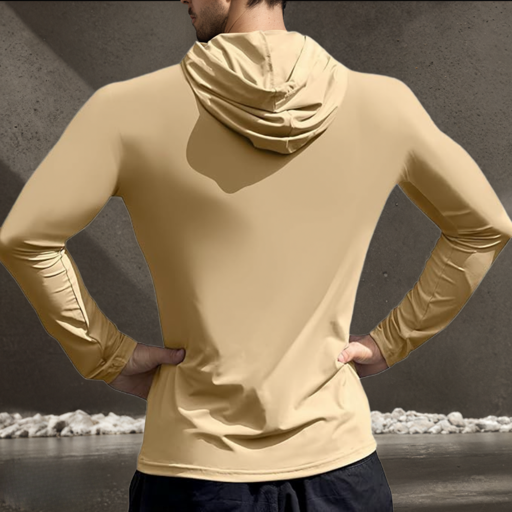 Men Fashion Athletic Long Sleeve Hoodie T-Shirt Workout Pullover Sport Sweatshirt