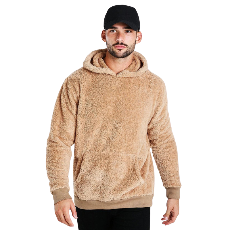 Plush Fleece Warmth Hoodie Beige