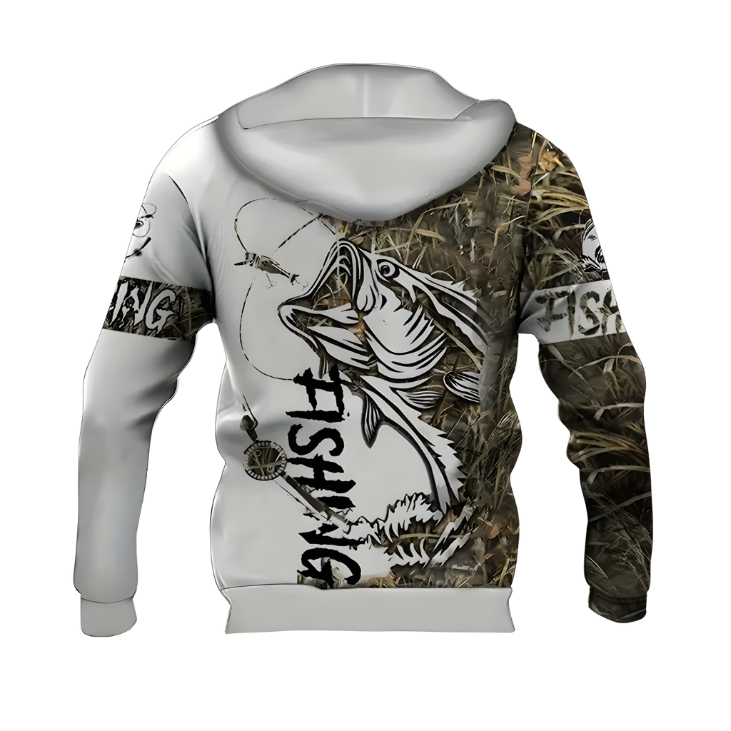 Men 3D Printed Fishing Hooded Sweatshirt