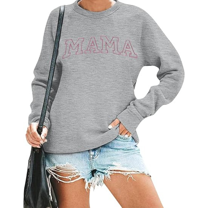 Minimalist Mama Printed Sweatshirt Gray