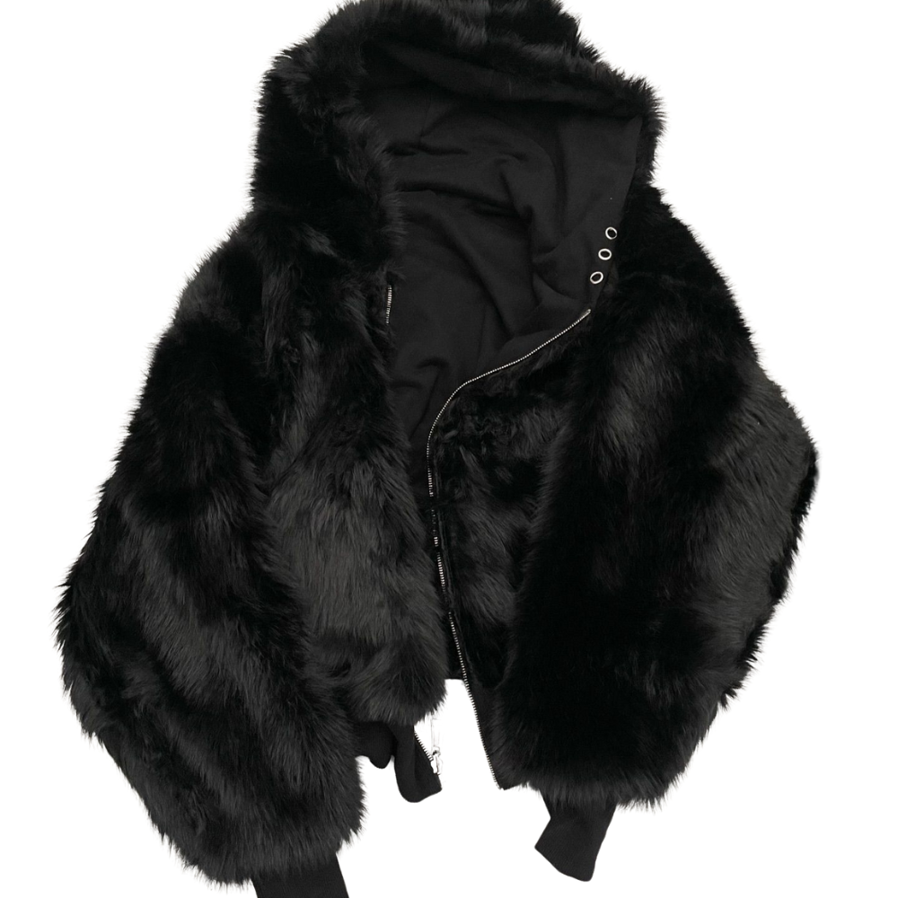 Reversible Zip Jacket With Cozy Faux Fur Hood